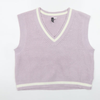 Womens UK Size 12 H&M Purple Vest Jumper