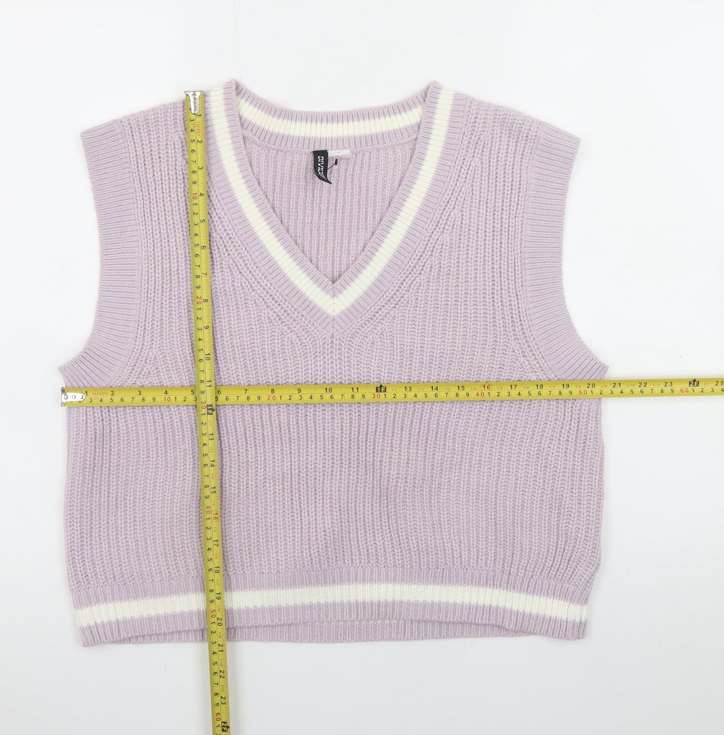 Womens UK Size 12 H&M Purple Vest Jumper