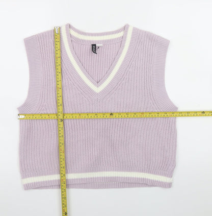 Womens UK Size 12 H&M Purple Vest Jumper