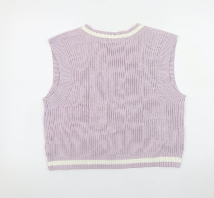 Womens UK Size 12 H&M Purple Vest Jumper