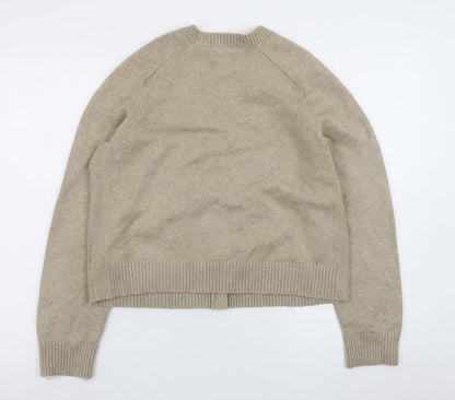 Womens UK Size M Marks and Spencer Beige Cardigan Jumper
