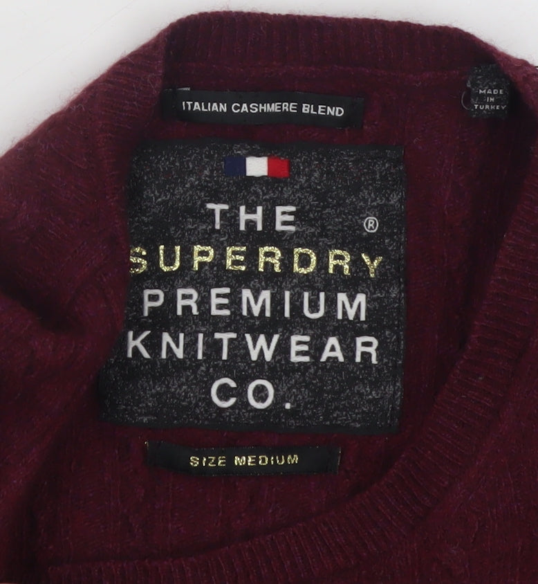 Womens UK Size M Superdry Red Pullover Jumper