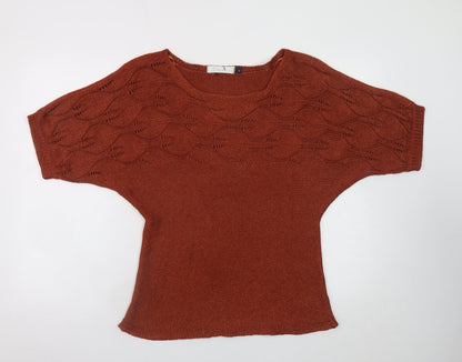Womens UK Size M Classics Brown Pullover Jumper