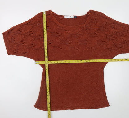 Womens UK Size M Classics Brown Pullover Jumper