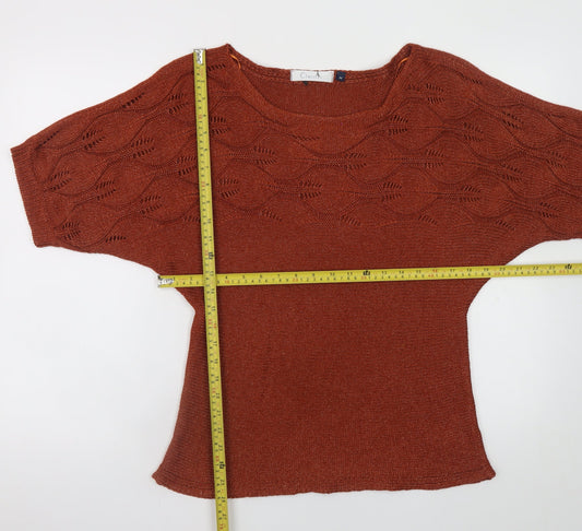 Womens UK Size M Classics Brown Pullover Jumper