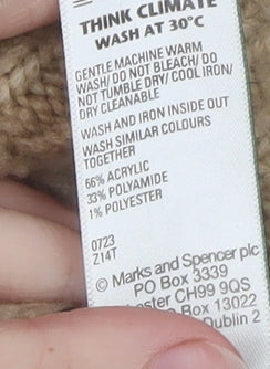 Womens UK Size S Marks and Spencer Beige Pullover Jumper