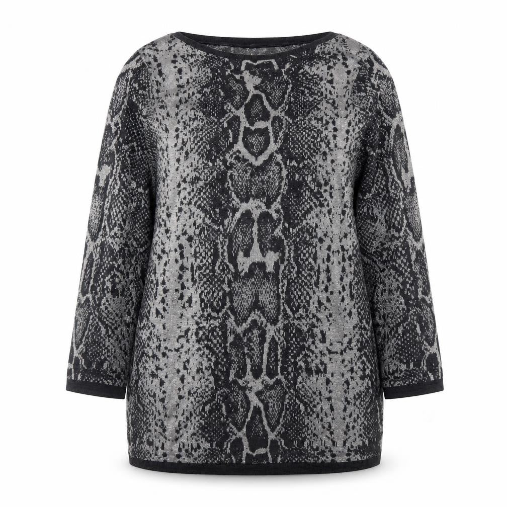Next Women Grey Snake Print Knit Shift Dress Size 16