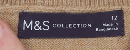 Womens UK Size 12 Marks and Spencer Beige Pullover Jumper