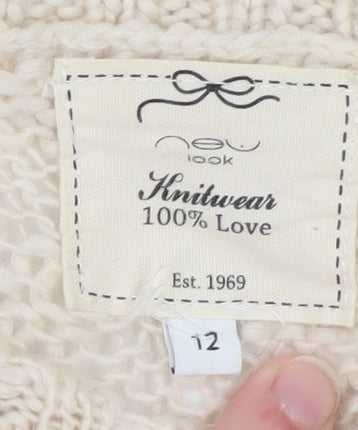 Womens UK Size 12 New Look Beige Pullover Jumper