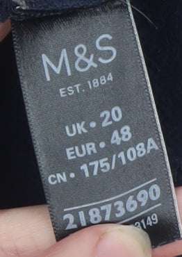 Mens UK Size 2XL Marks and Spencer Blue Basic Jacket