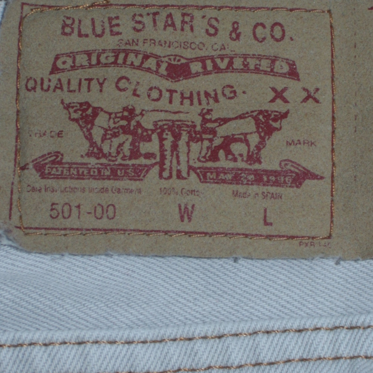 Mens UK Size 38 Blue Star Regular Fit Straight Blue Jeans