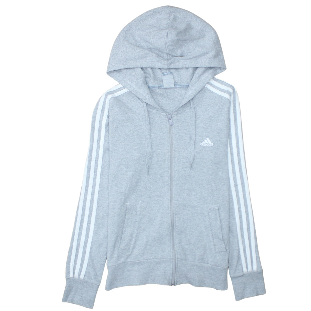 Womens UK Size 12 adidas Grey Full Zip Hoodie