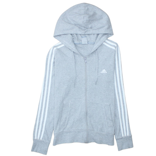 Womens UK Size 12 adidas Grey Full Zip Hoodie