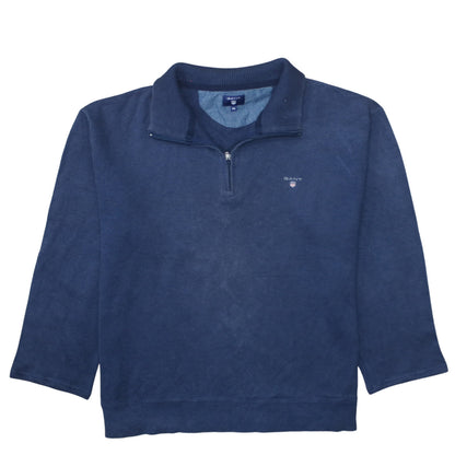 GANT Men’s Blue 2XL 1/4 Zip Cotton Basic Jacket