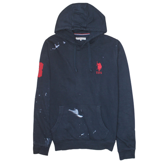 Mens UK Size M U.S. Polo Assn. Blue Pullover Hoodie