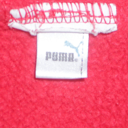 Puma Boys Red Full Zip Fleece Hoodie Size 32/34 with Logo Design