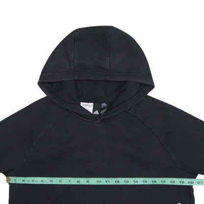 Adidas Boys Black Pullover Hoodie 15-16 Years Fleece Logo Sweatshirt