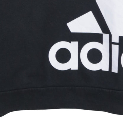 Adidas Boys Black Pullover Hoodie 15-16 Years Fleece Logo Sweatshirt