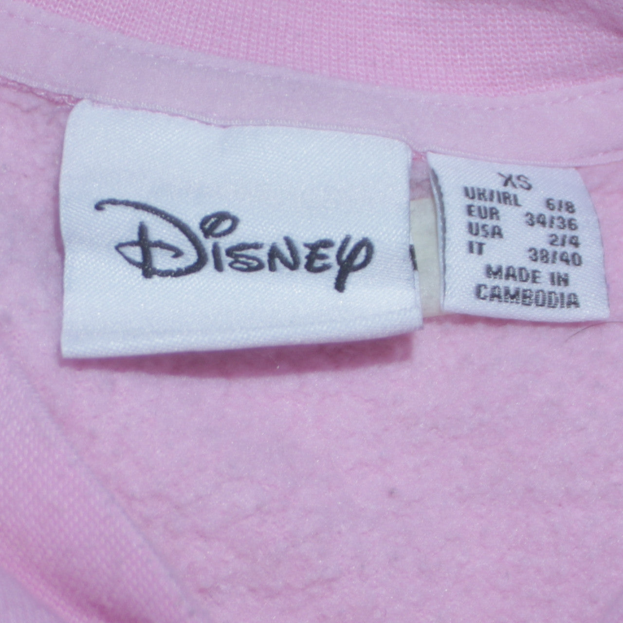 Womens UK Size XS Disney Pink Pullover Sweatshirt