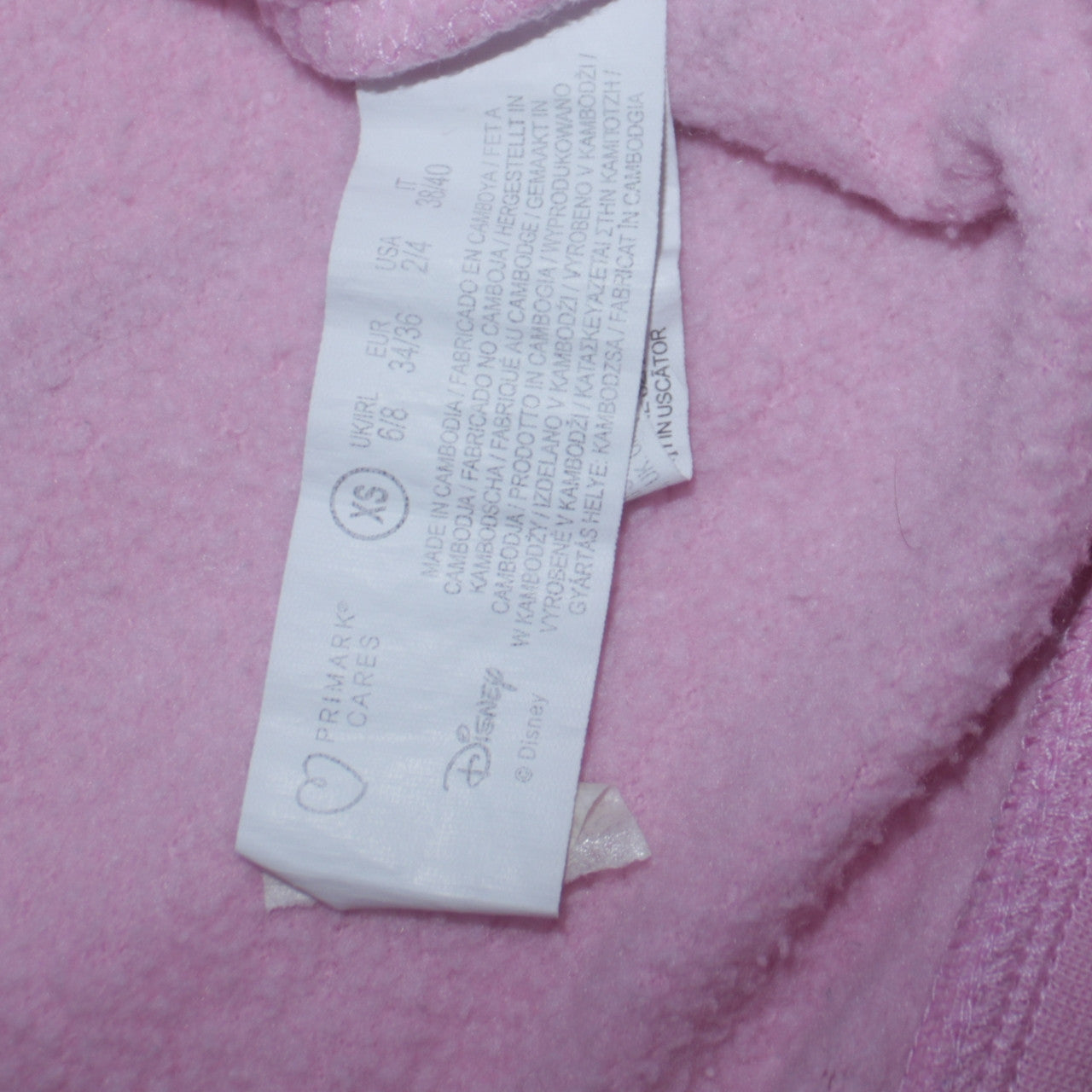 Womens UK Size XS Disney Pink Pullover Sweatshirt