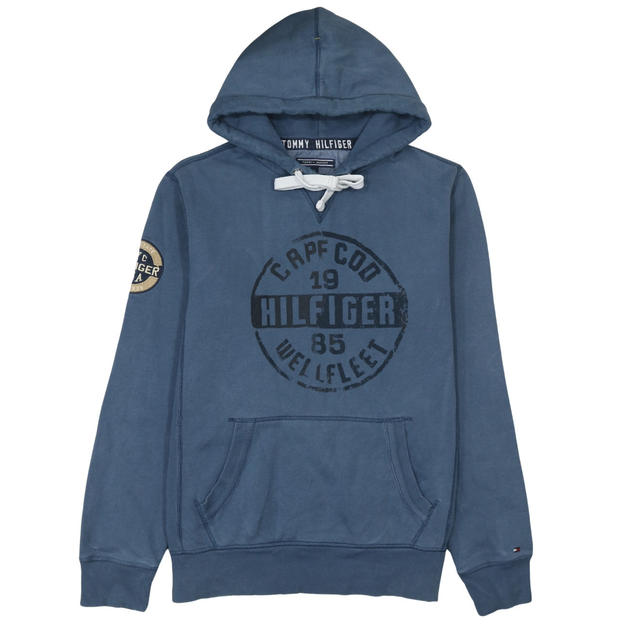 Mens UK Size L Tommy Hilfiger Blue Pullover Hoodie