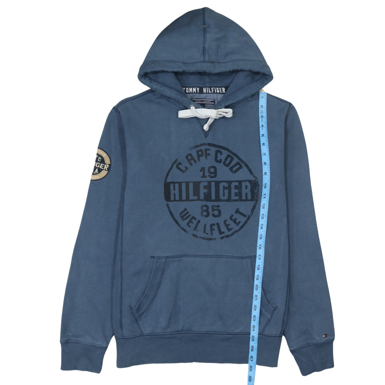 Mens UK Size L Tommy Hilfiger Blue Pullover Hoodie