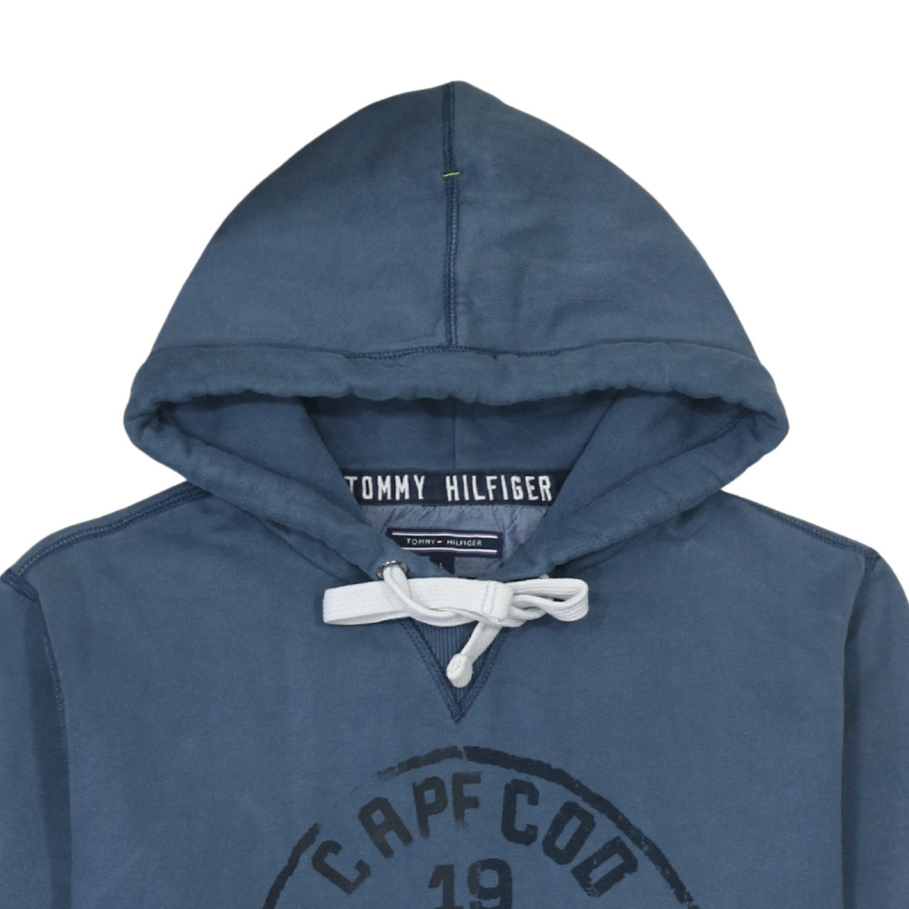 Mens UK Size L Tommy Hilfiger Blue Pullover Hoodie