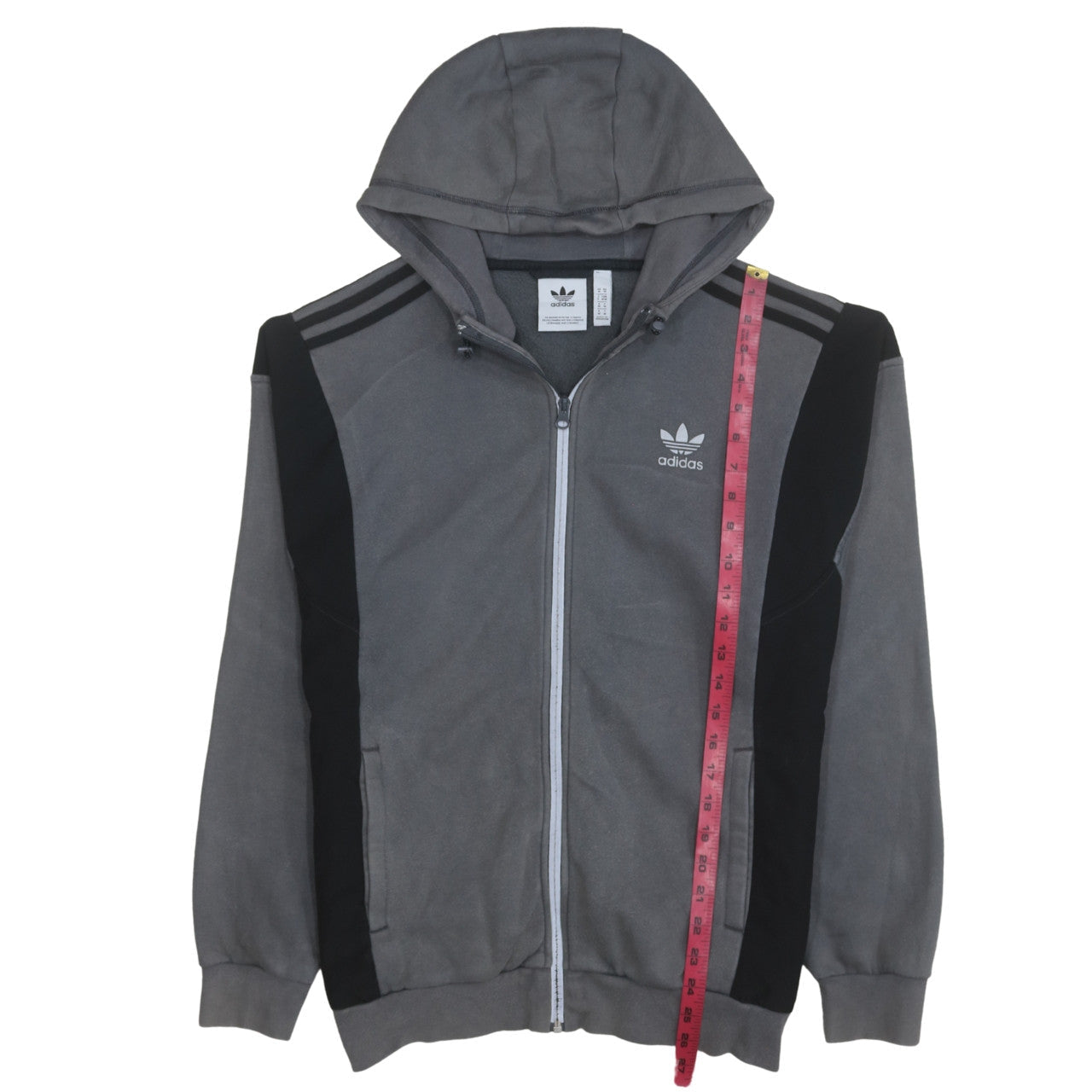 Mens UK Size M adidas Grey Full Zip Hoodie
