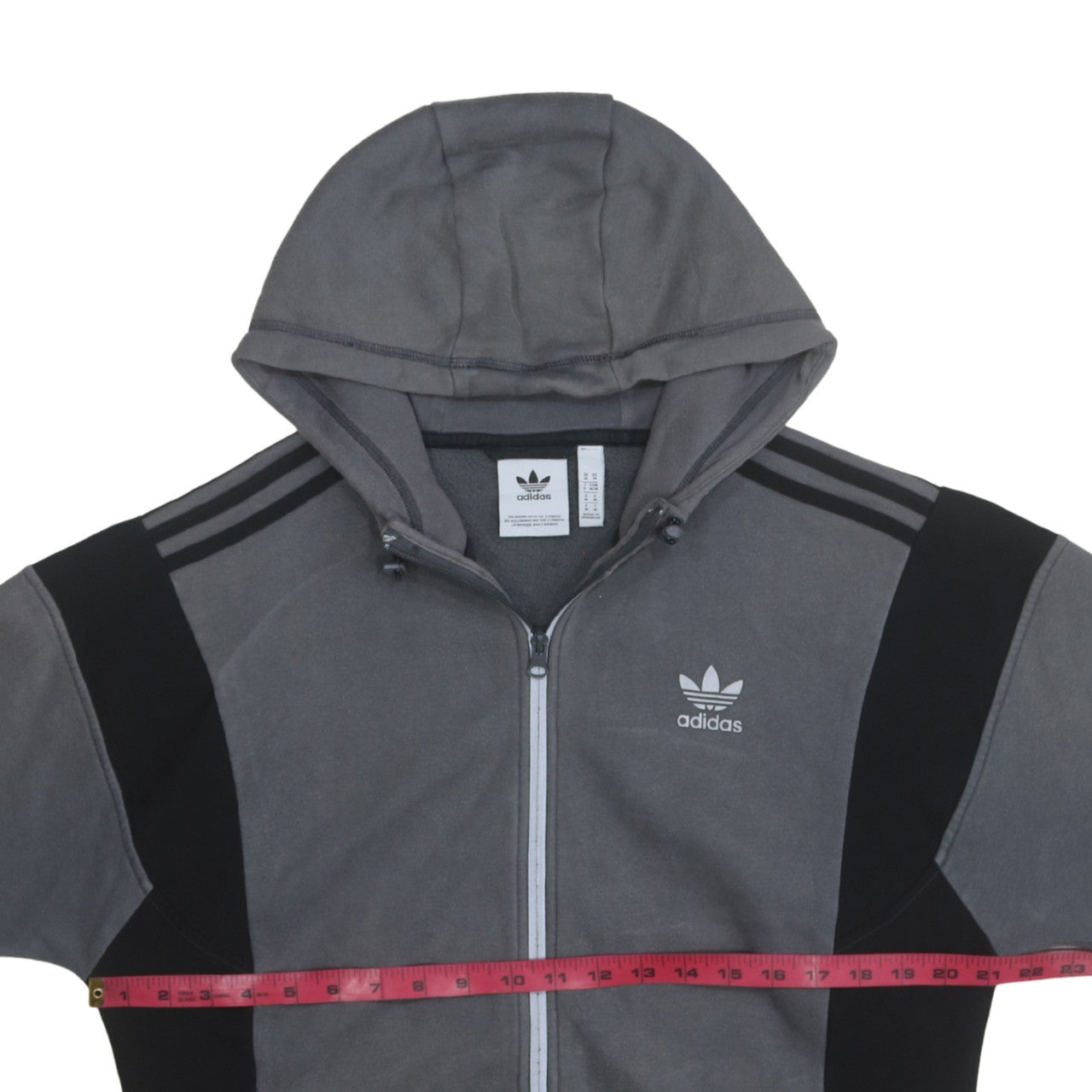 Mens UK Size M adidas Grey Full Zip Hoodie