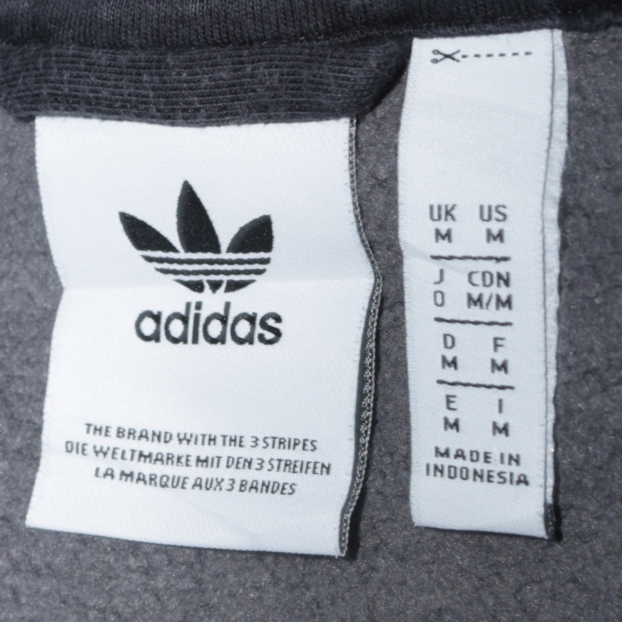 Mens UK Size M adidas Grey Full Zip Hoodie