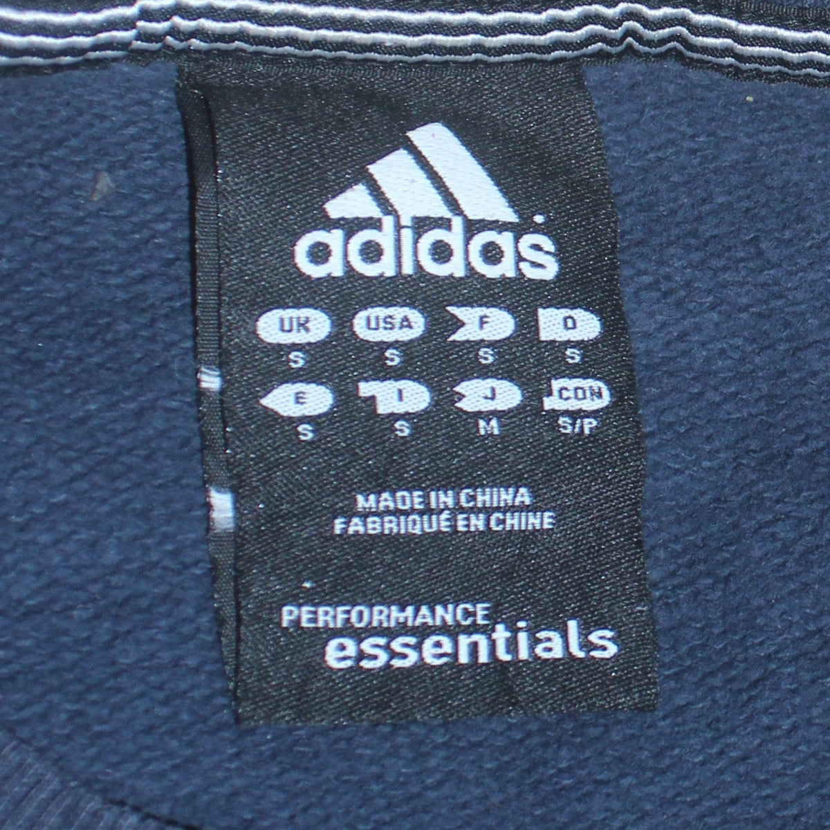 Mens UK Size S adidas Blue Pullover Sweatshirt