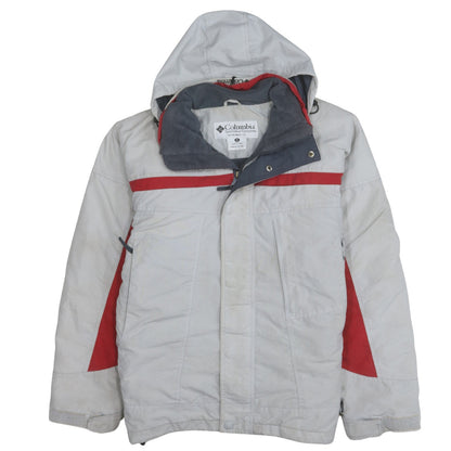 Columbia Men's Grey Red Hooded Parka Winter Jacket Size M
