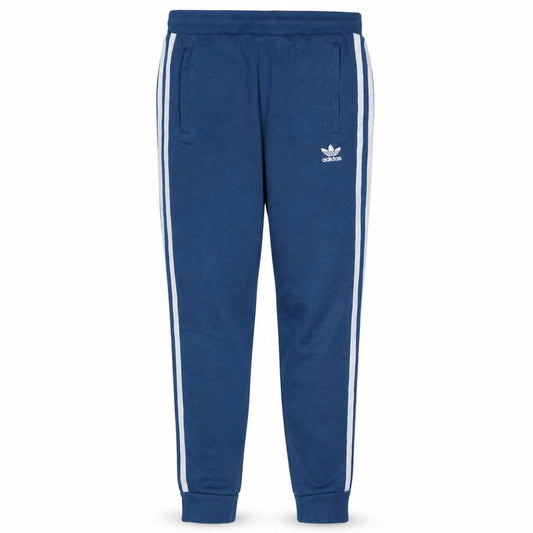 Front view of adidas Men Blue Track Pants S Tapered Side Stripe Activewear