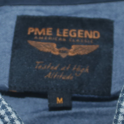 PME Legend Men's Blue Check Long Sleeve Button-Up Shirt M
