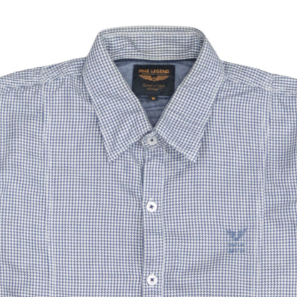 PME Legend Men's Blue Check Long Sleeve Button-Up Shirt M