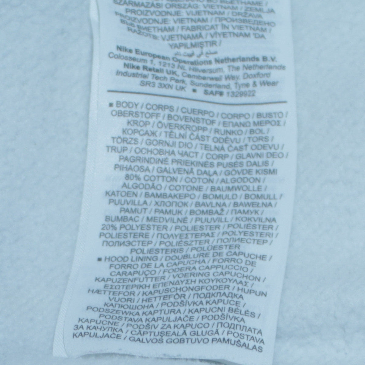 Mens UK Size XS Nike White Pullover Hoodie