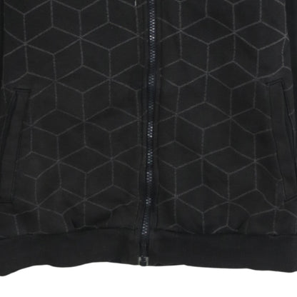 Puma Boys Black Full Zip Hoodie 12 Years Fleece Geometric Print