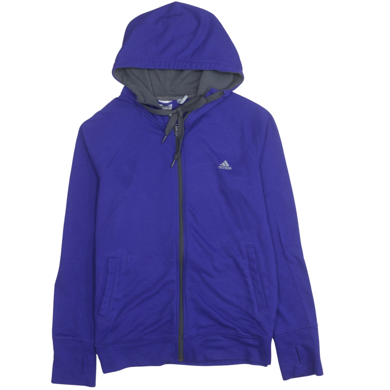 Womens UK Size XL adidas Blue Full Zip Hoodie