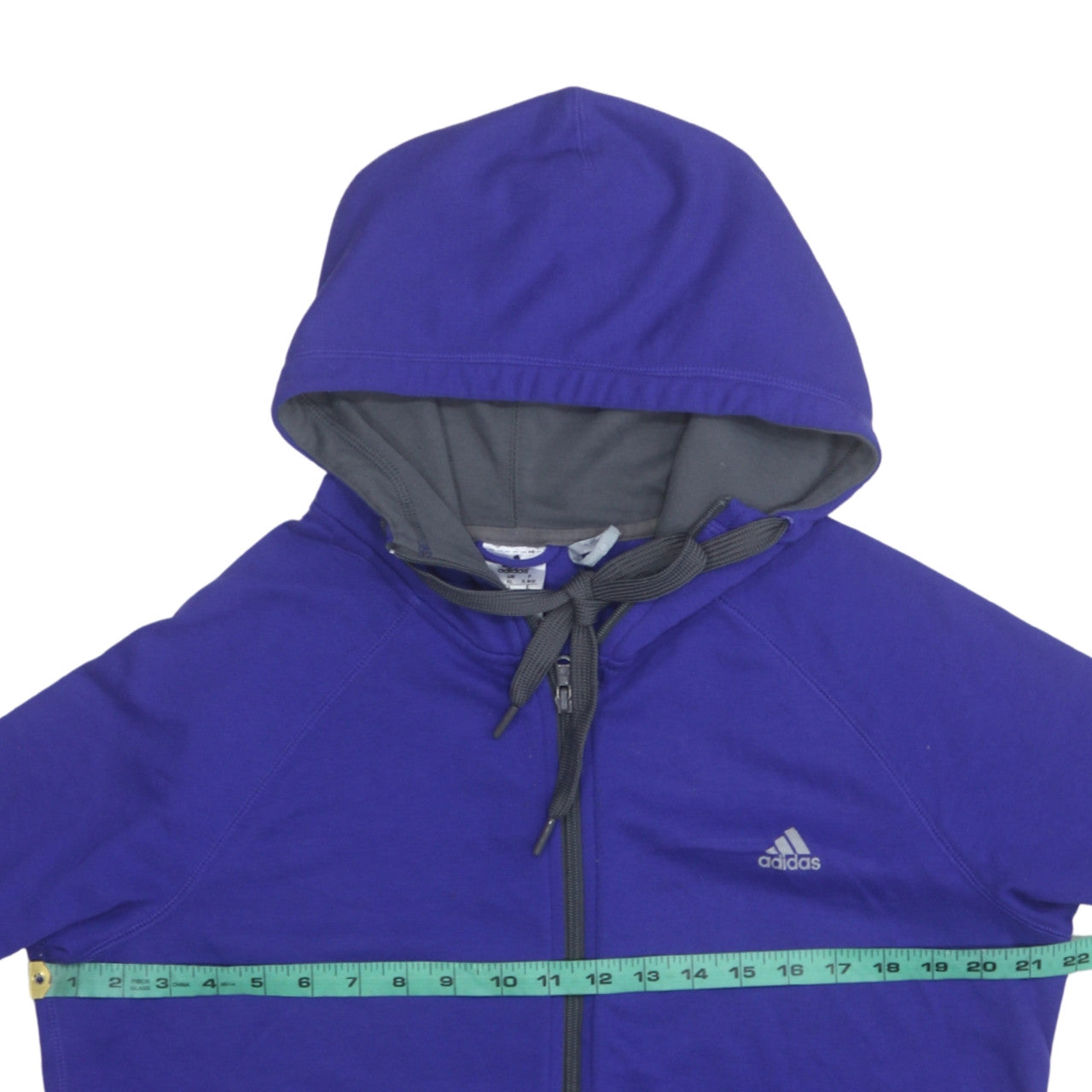 Womens UK Size XL adidas Blue Full Zip Hoodie