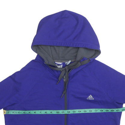 Womens UK Size XL adidas Blue Full Zip Hoodie