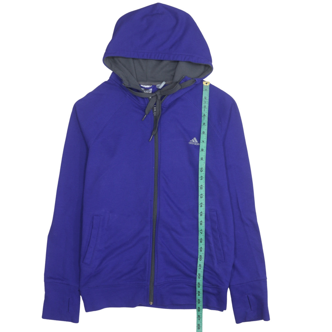Womens UK Size XL adidas Blue Full Zip Hoodie