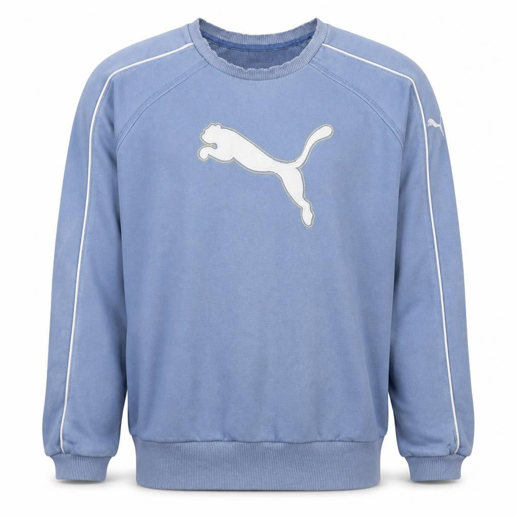 Mens UK Size M PUMA Blue Pullover Sweatshirt
