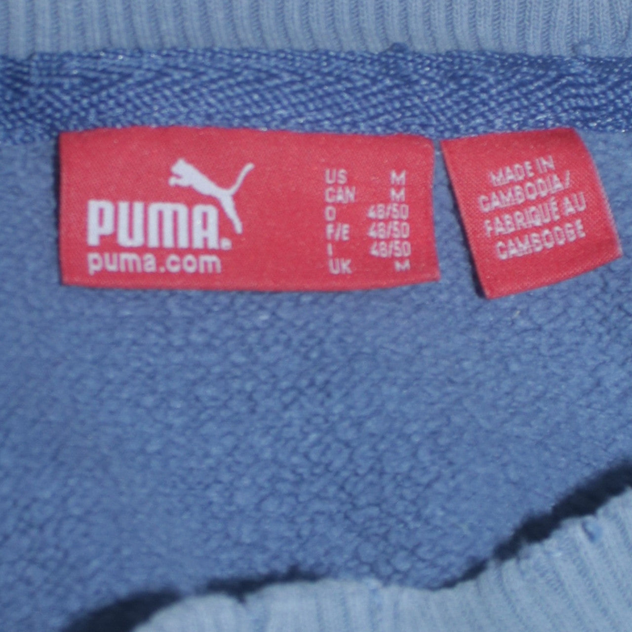 Mens UK Size M PUMA Blue Pullover Sweatshirt