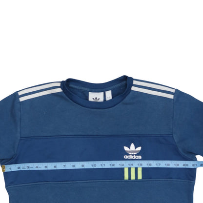 Mens UK Size M adidas Blue Pullover Sweatshirt