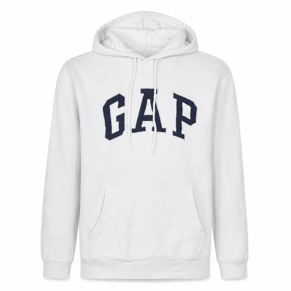 Gap Mens White XS Pullover Hoodie Logo Fleece Sweatshirt