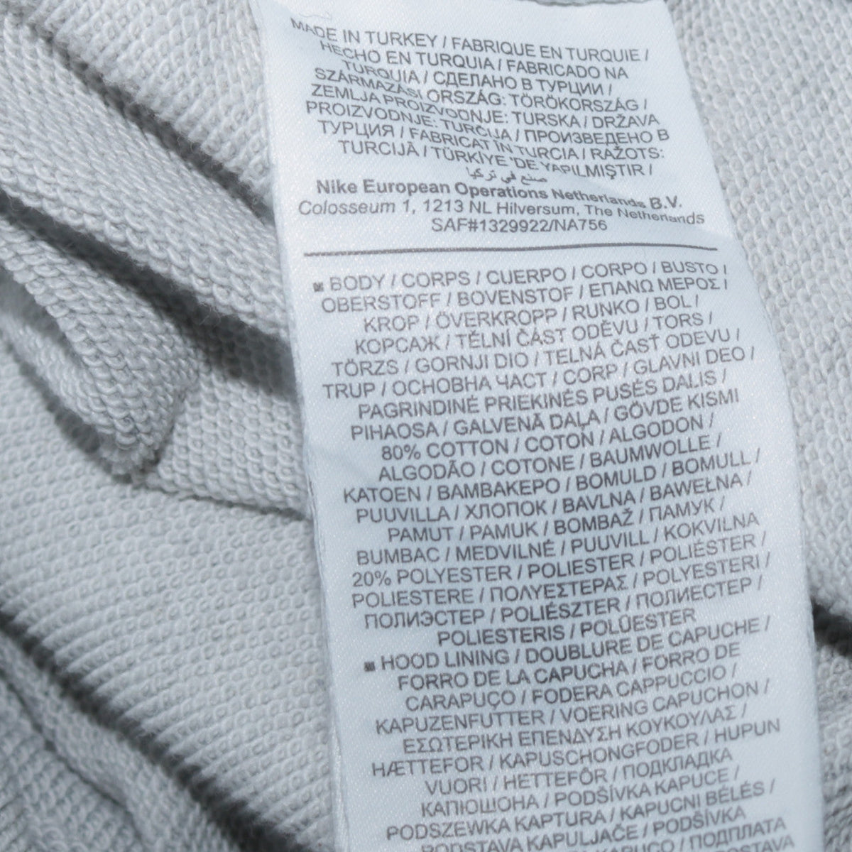 Mens UK Size M Nike Grey Pullover Hoodie