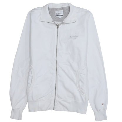 Champion Women’s White Easy Fit Track Jacket M Full Zip Cotton Blend