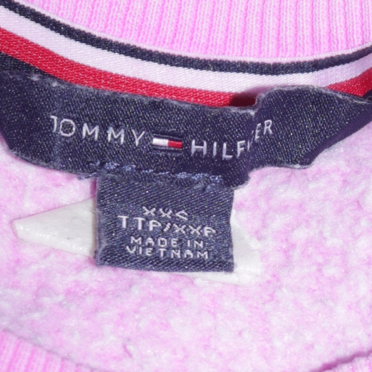 Womens UK Size 2XS Tommy Hilfiger Pink Pullover Sweatshirt