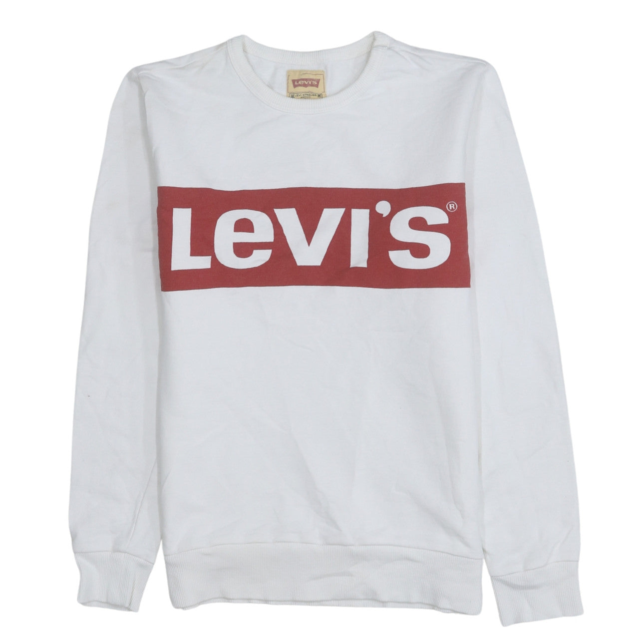 Levi's Boys White Logo Pullover Sweatshirt Size 14 Years Regular Fit