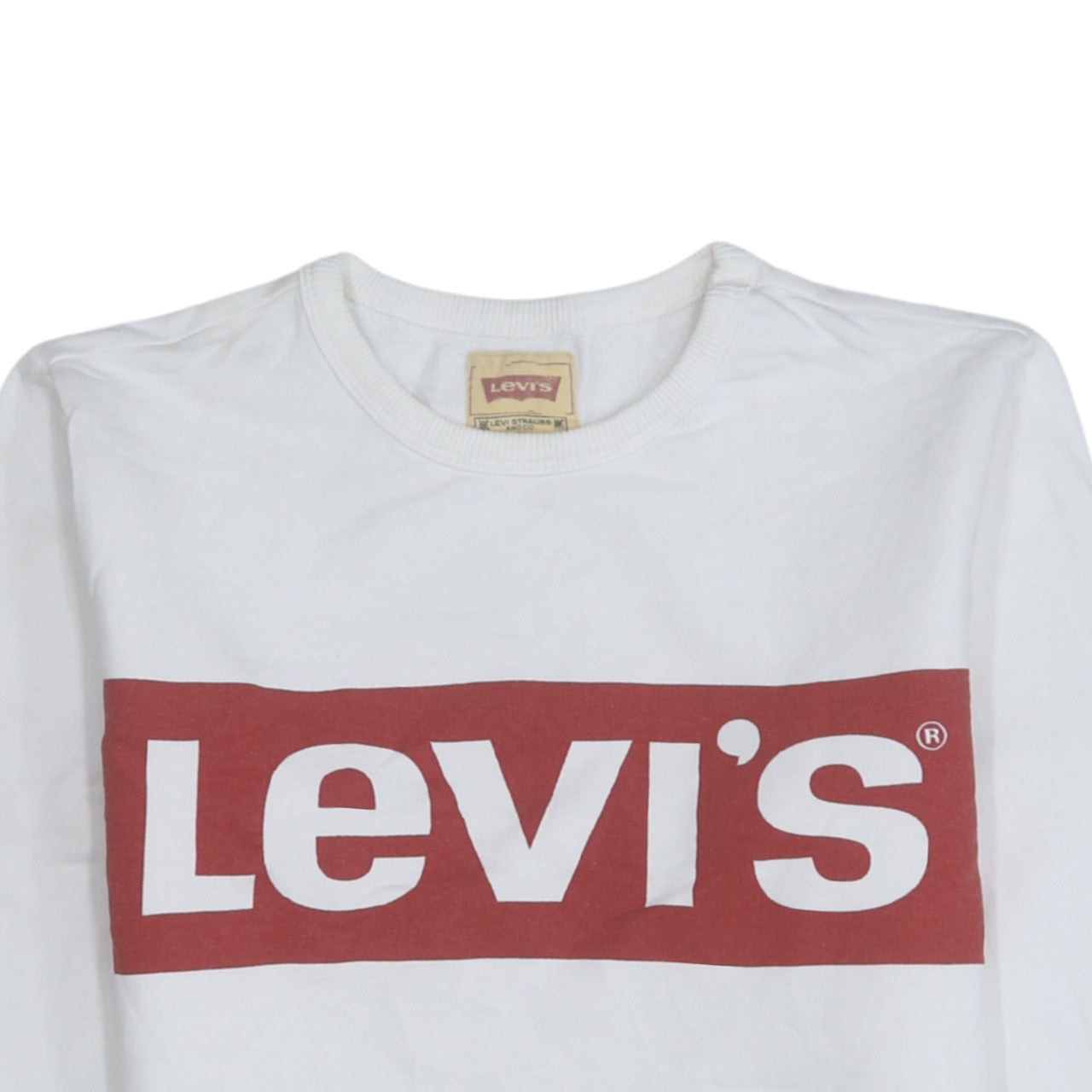 Levi's Boys White Logo Pullover Sweatshirt Size 14 Years Regular Fit